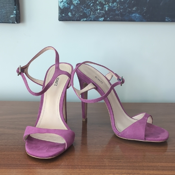Schutz Magenta High Heel Sandals EUC - Picture 1 of 4